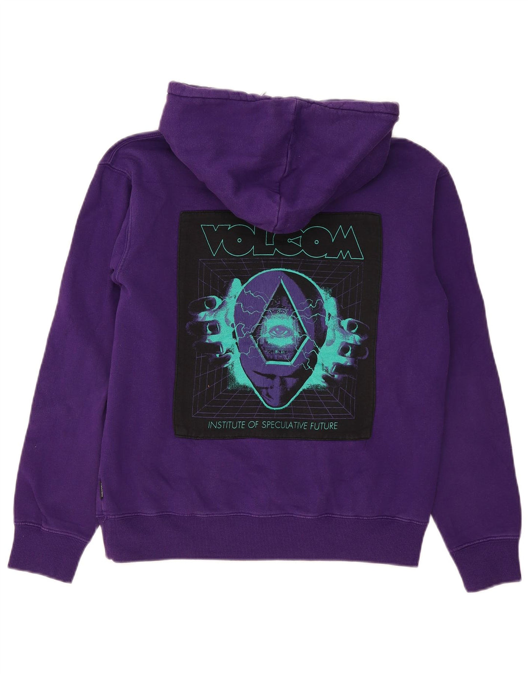 Damski sweter z kapturem VOLCOM z grafiką, oversize UK 10, mały fiolet