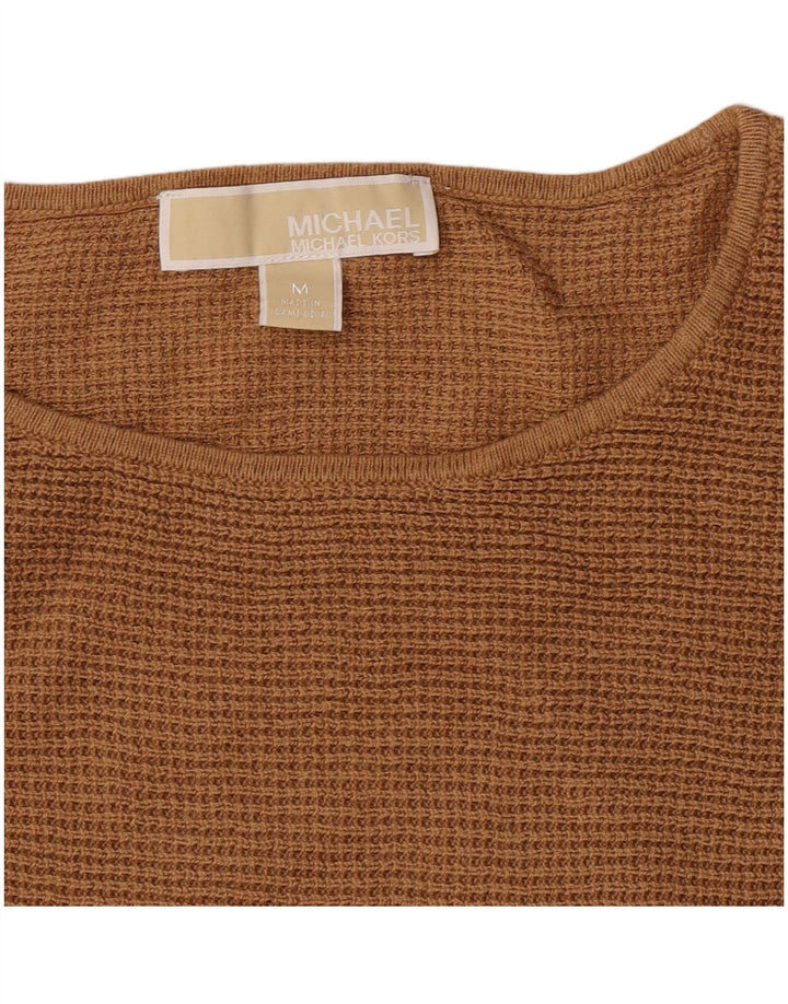 Damski sweter Michael Kors z dekoltem w łódkę UK 14 średni beż