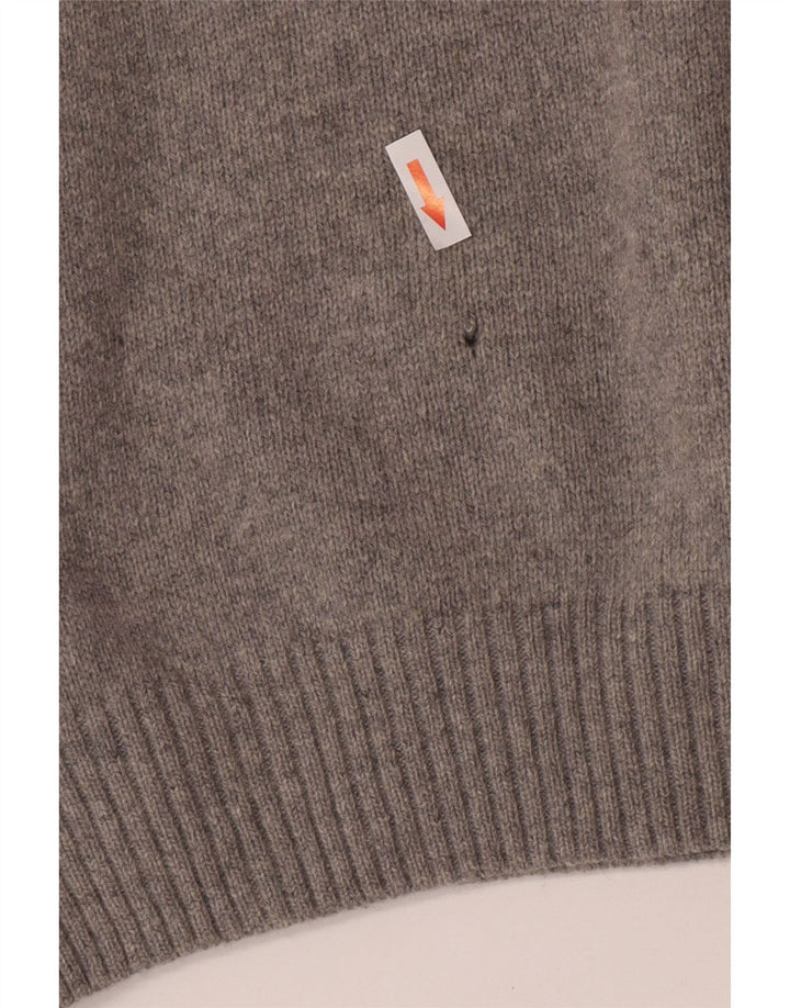 Męski sweter z dekoltem w kształcie litery V, Murphy & Nye, duży, szary, wełniany
