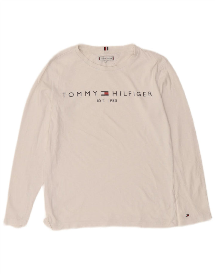 Chłopięcy top z grafiką Tommy Hilfiger z długim rękawem 11-12 lat, biały