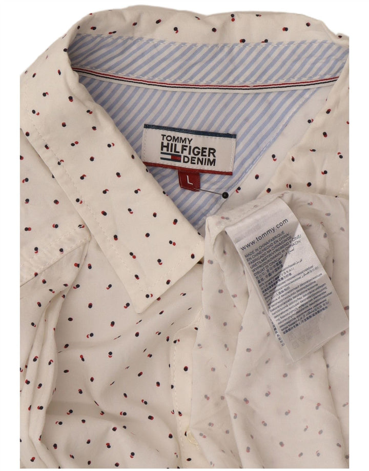 Koszula damska Tommy Hilfiger UK 16 Large White Spotted Lyocell