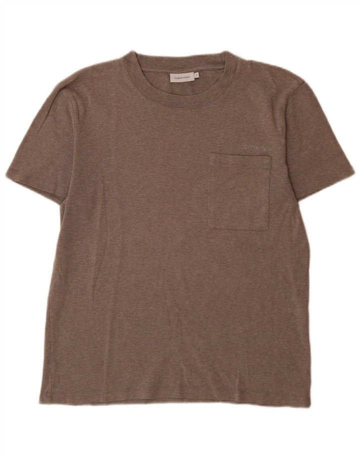 T-shirt męski Calvin Klein, średni brąz