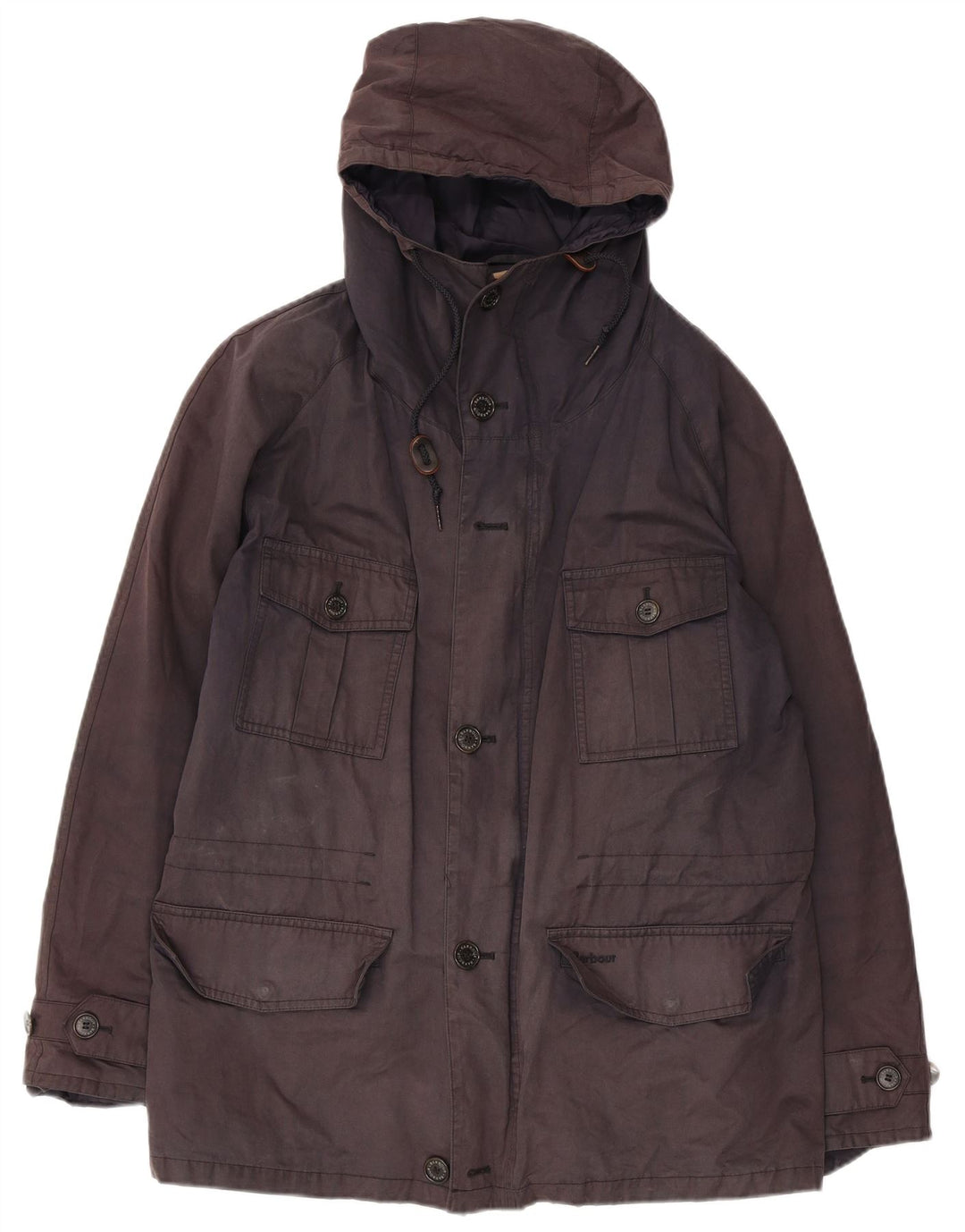 Męska wodoodporna kurtka z kapturem Barbour UK 38 Średni granatowy, bawełniany