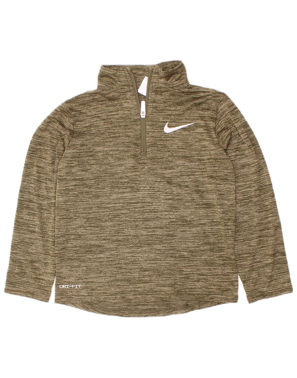 Chłopięcy dres Nike Dri Fit z pulowerem, 5-6 lat, średni khaki nakrapiany