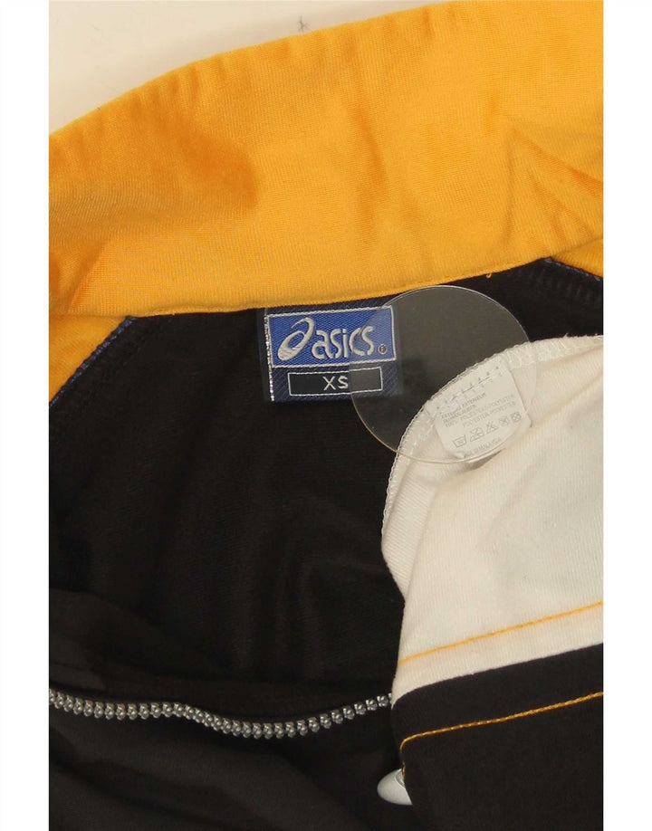 Męska kurtka dresowa Asics z grafiką XS, czarny poliester z blokami kolorów