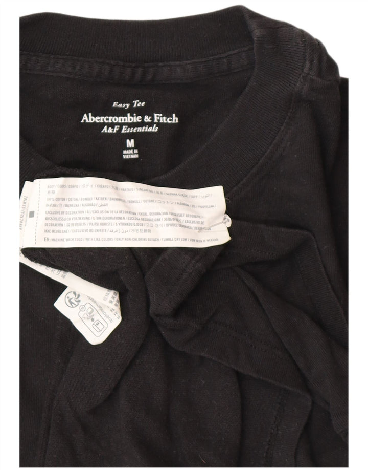 T-shirt męski Abercrombie & Fitch, średni czarny, bawełniany
