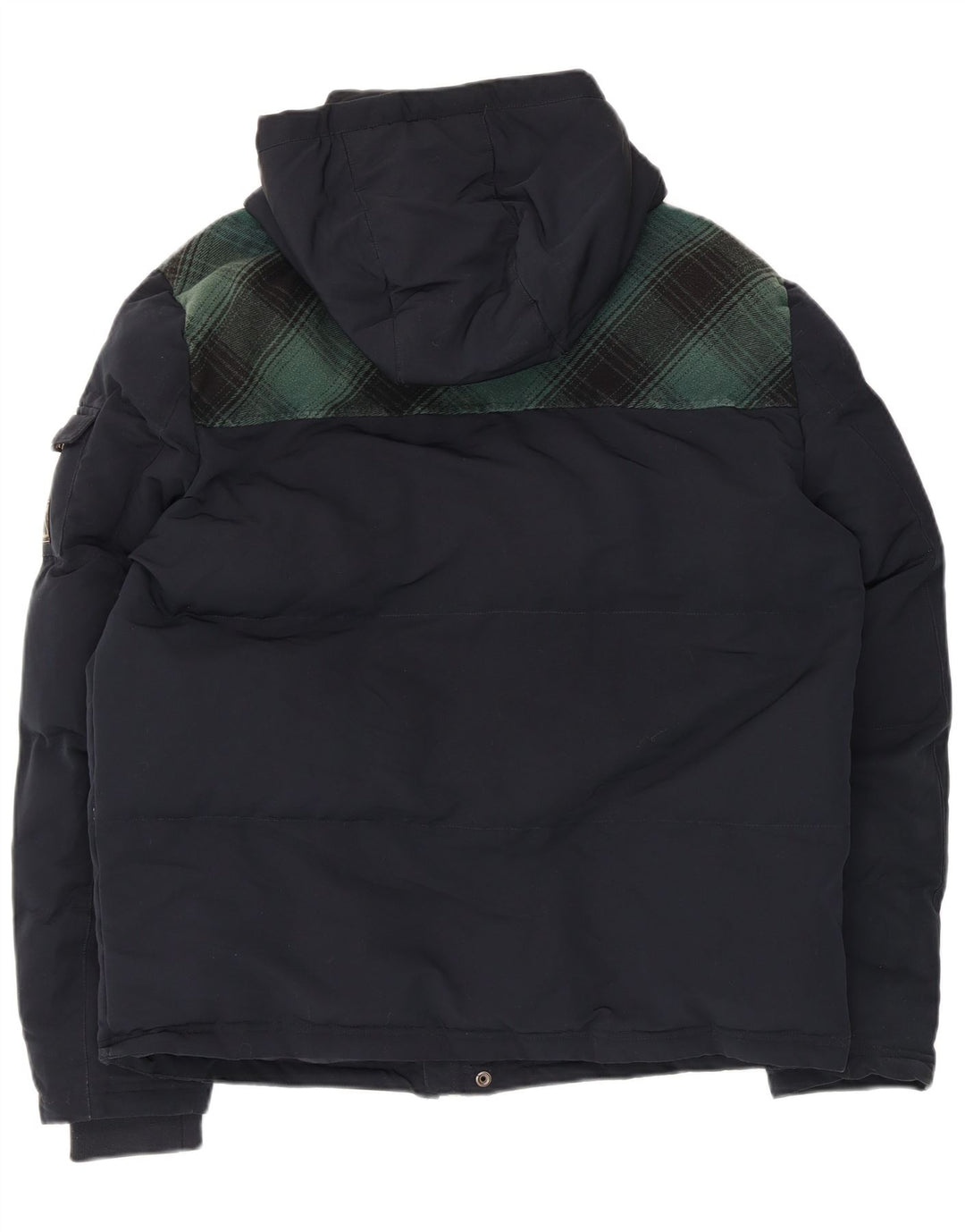 Męska kurtka narciarska z kapturem Superdry UK 42 XL, granatowa, poliester w kratkę