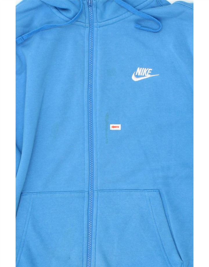 NIKE Mens Zip Hoodie Sweater Small Blue Cotton Vintage Nike and Second-Hand Nike from Messina Hembry 