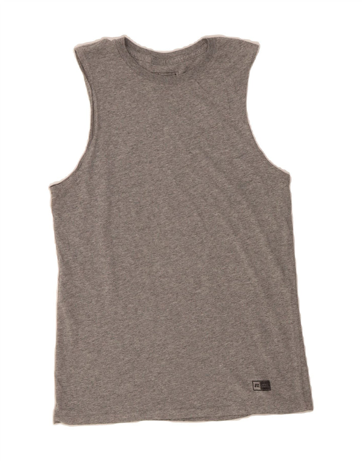 RUSSELL ATHLETIC Mens Vest Top Small Grey Cotton Vintage Russell Athletic and Second-Hand Russell Athletic from Messina Hembry 