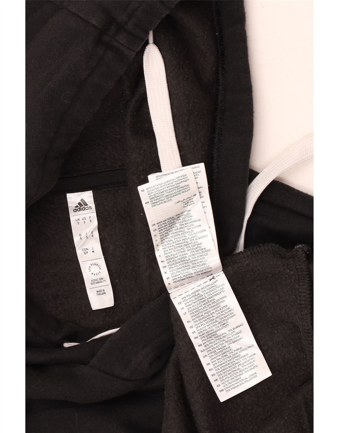 Adidas Męska bluza z kapturem, mała, czarna, bawełniana