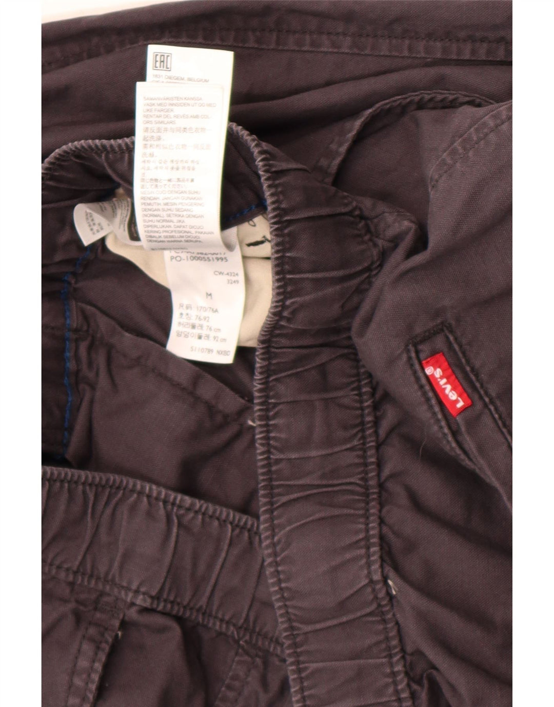 Męskie proste spodnie chino Levi's, średnie W30 L30, szara bawełna