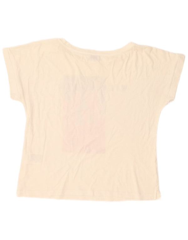 Damska koszulka Liu Jo Crop Graphic Top UK 14 Medium Off White