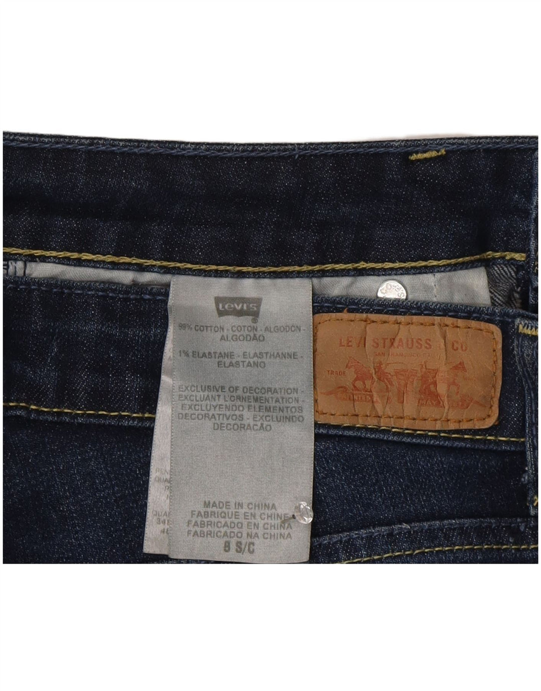 Damskie jeansy Levi's US 8 Medium W30 L29 Granatowa bawełna