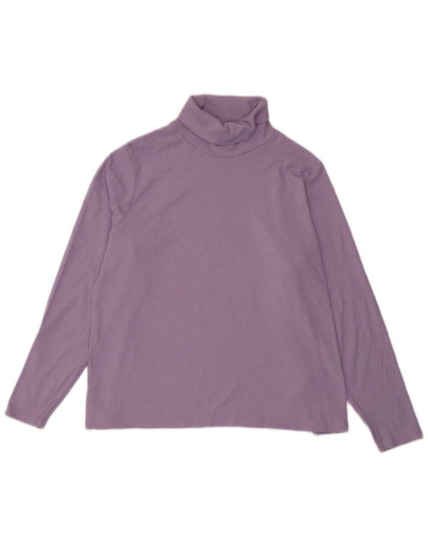 Marks & Spencer Damski top z golfem i długim rękawem, UK 20 2XL, fioletowa bawełna