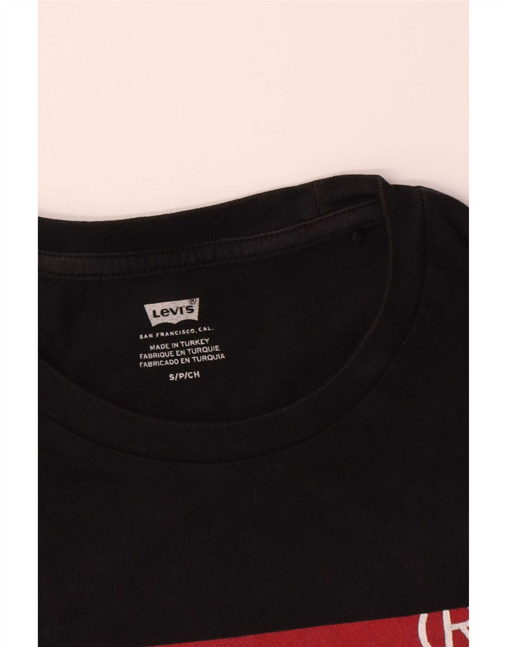 Męski T-shirt z grafiką Levi's, mały, czarny, bawełniany