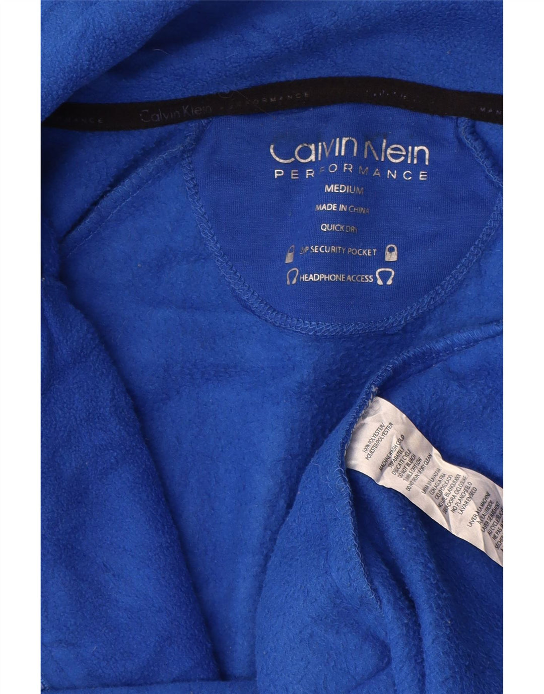 Damska kurtka polarowa CALVIN KLEIN Graphic UK 14, średni niebieski, poliester