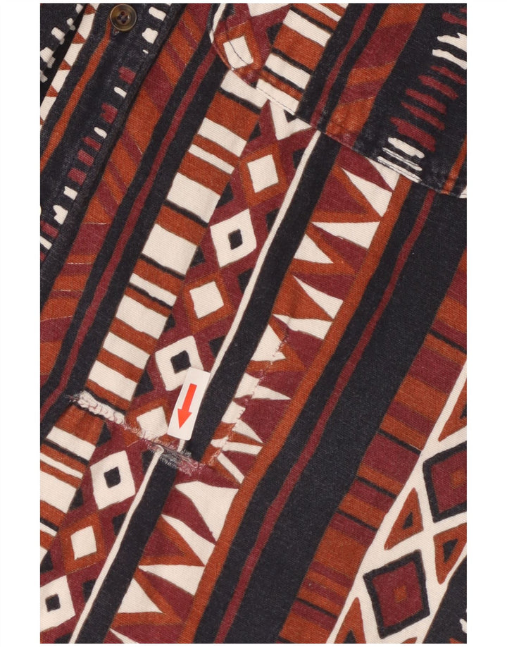 Koszula męska karabinowa, mała, bawełniana w brązowe paski