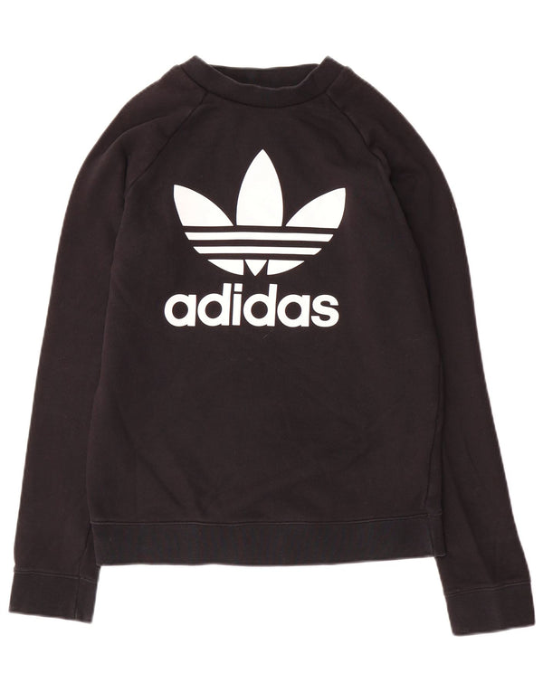 Damska bluza Adidas Graphic Jumper UK 10 Mała czarna bawełna
