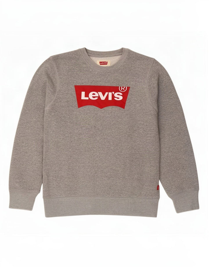 Bluza chłopięca Levi's z grafiką, 13-14 lat, szara, nakrapiana bawełna
