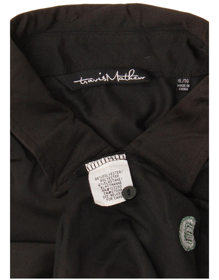 TRAVIS MATHEW Męska koszulka polo z grafiką XL, czarny, poliester z blokami kolorów