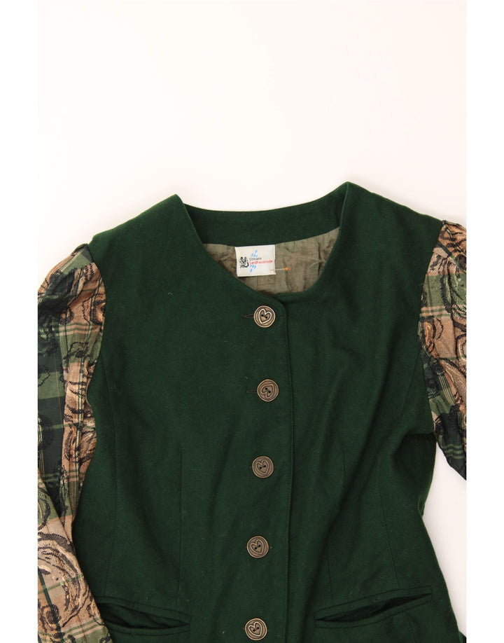 VINTAGE Womens 5 Button Blazer Jacket IT 38 XS Green Check Vintage Vintage and Second-Hand Vintage from Messina Hembry 