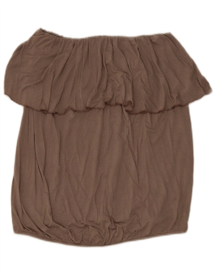 Damski top Benetton z odkrytymi ramionami, UK 12, średnioszara wiskoza