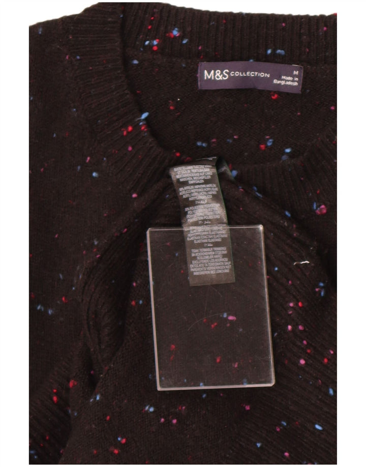 Marks & Spencer Męski podkoszulek z kamizelką, średni czarny, nakrapiany akryl