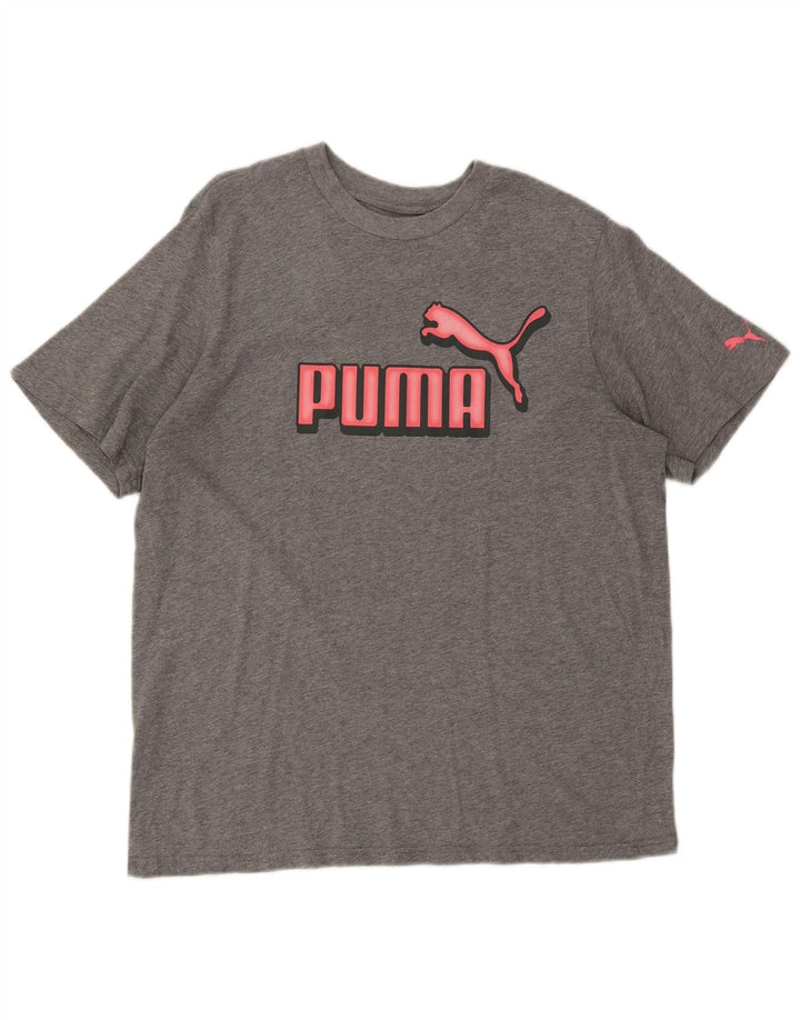 Męski T-shirt z grafiką PUMA, duży, szary