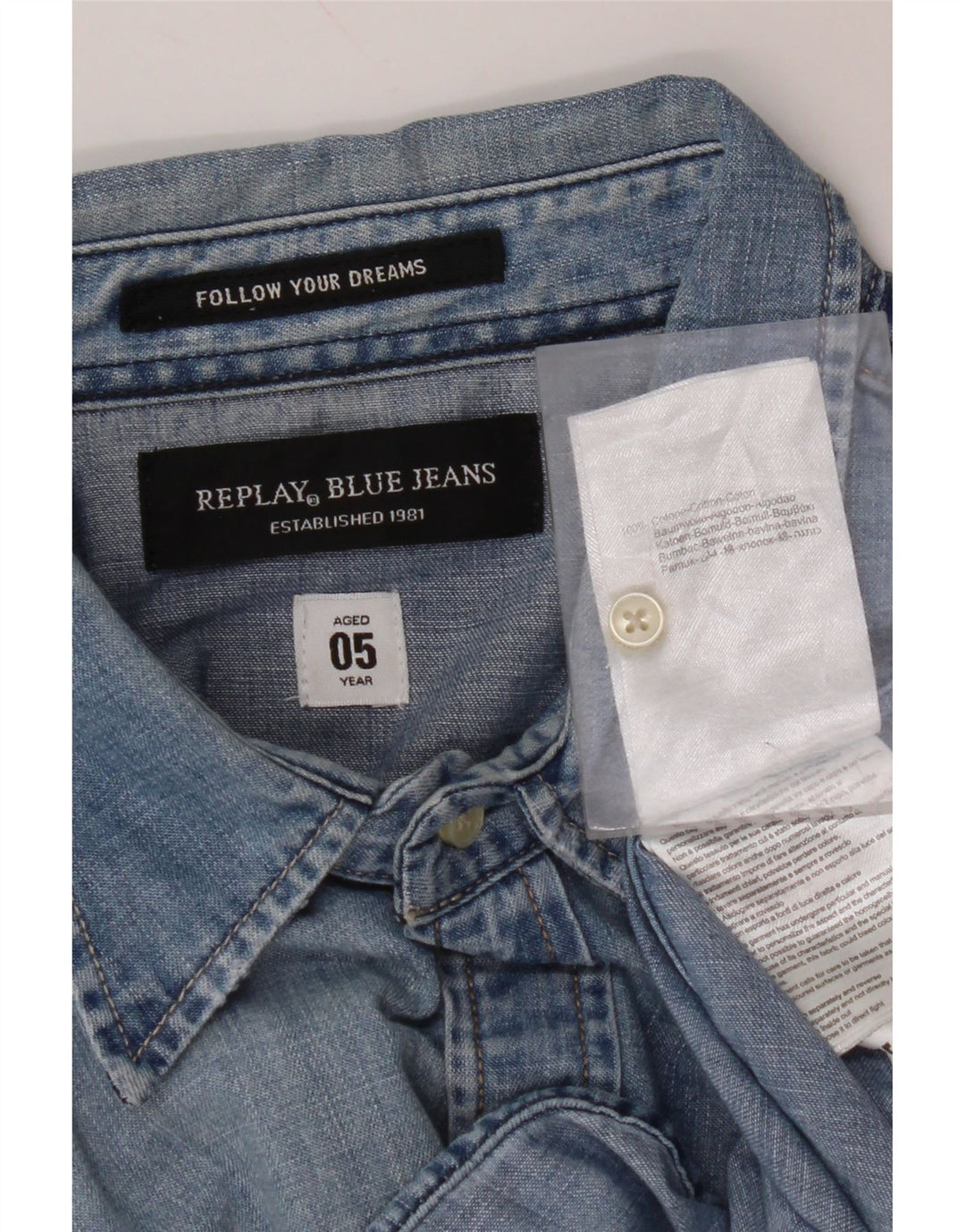 Męska koszula dżinsowa REPLAY, duża, niebieska, bawełniana