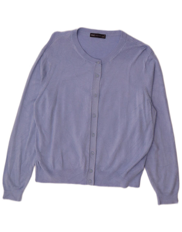 MARKS & SPENCER Damski sweter kardigan UK 18 XL Niebieska wiskoza
