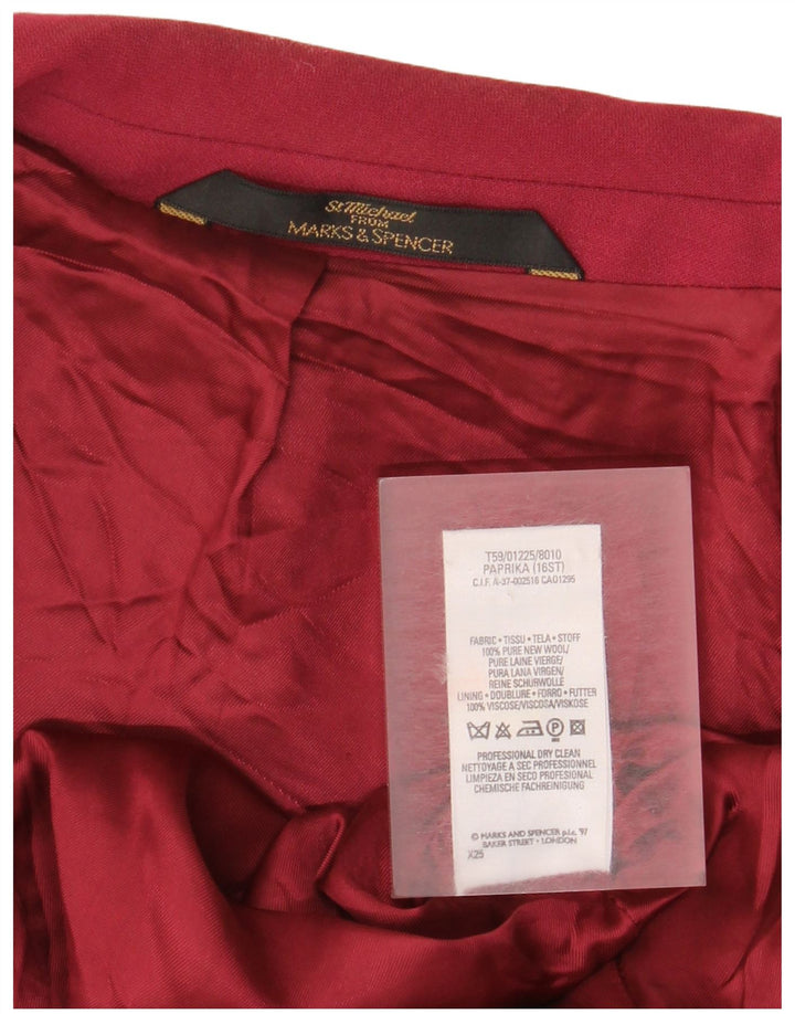 Marks & Spencer Damska marynarka o standardowym kroju UK 16, duża, bordowa