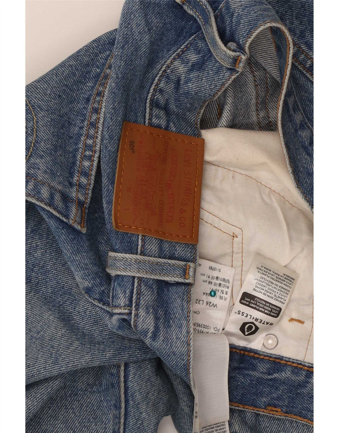 Damskie jeansy Levi's 501 Straight W26 L32 Niebieskie bawełniane