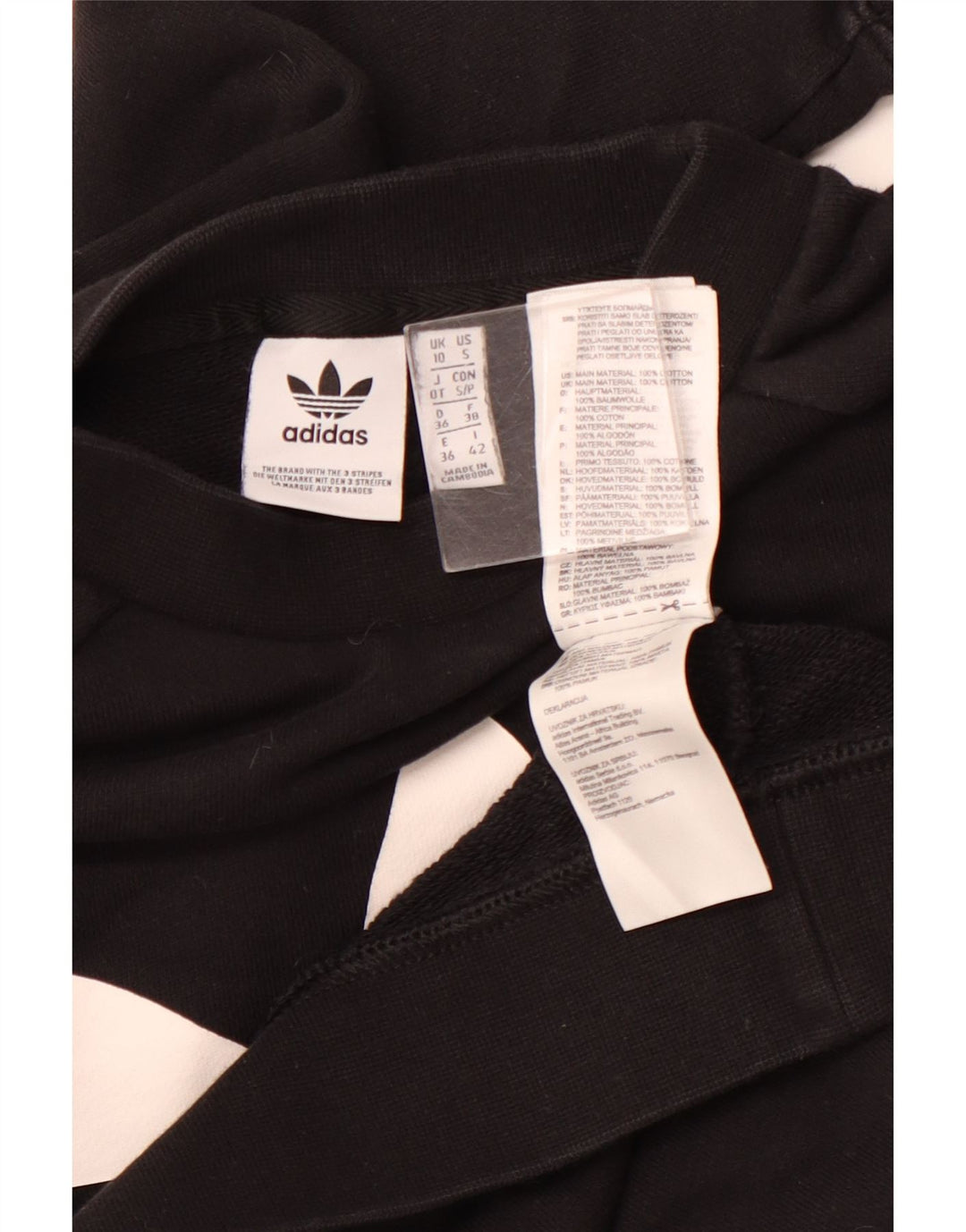 Damska bluza z grafiką ADIDAS, UK 10, mała, czarna, bawełniana