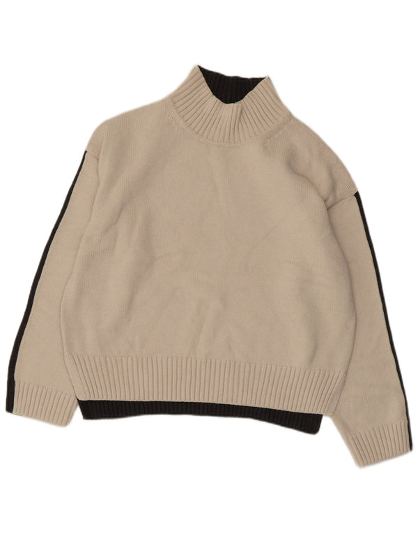 MARKS & SPENCER Damski sweter z golfem UK 14 Średni biały