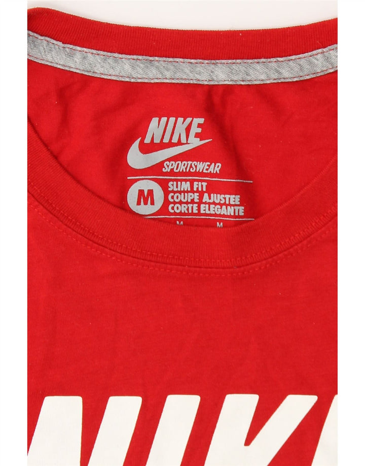 Męski T-shirt Nike Slim Fit Graphic Top, średni czerwony