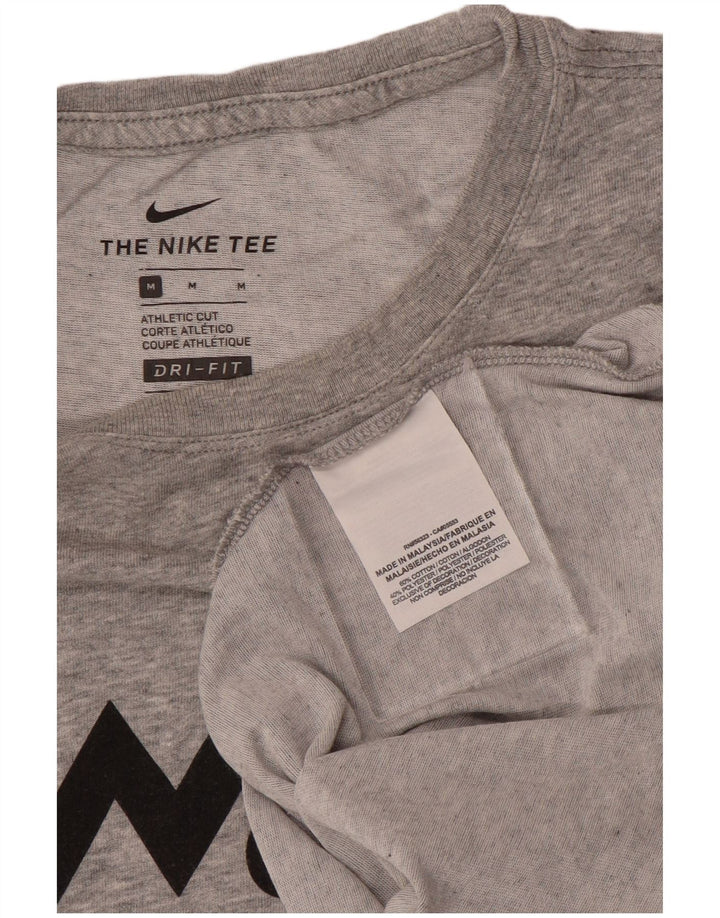 Damski T-shirt NIKE Dri Fit Graphic Top UK 14, średnioszary, bawełniany