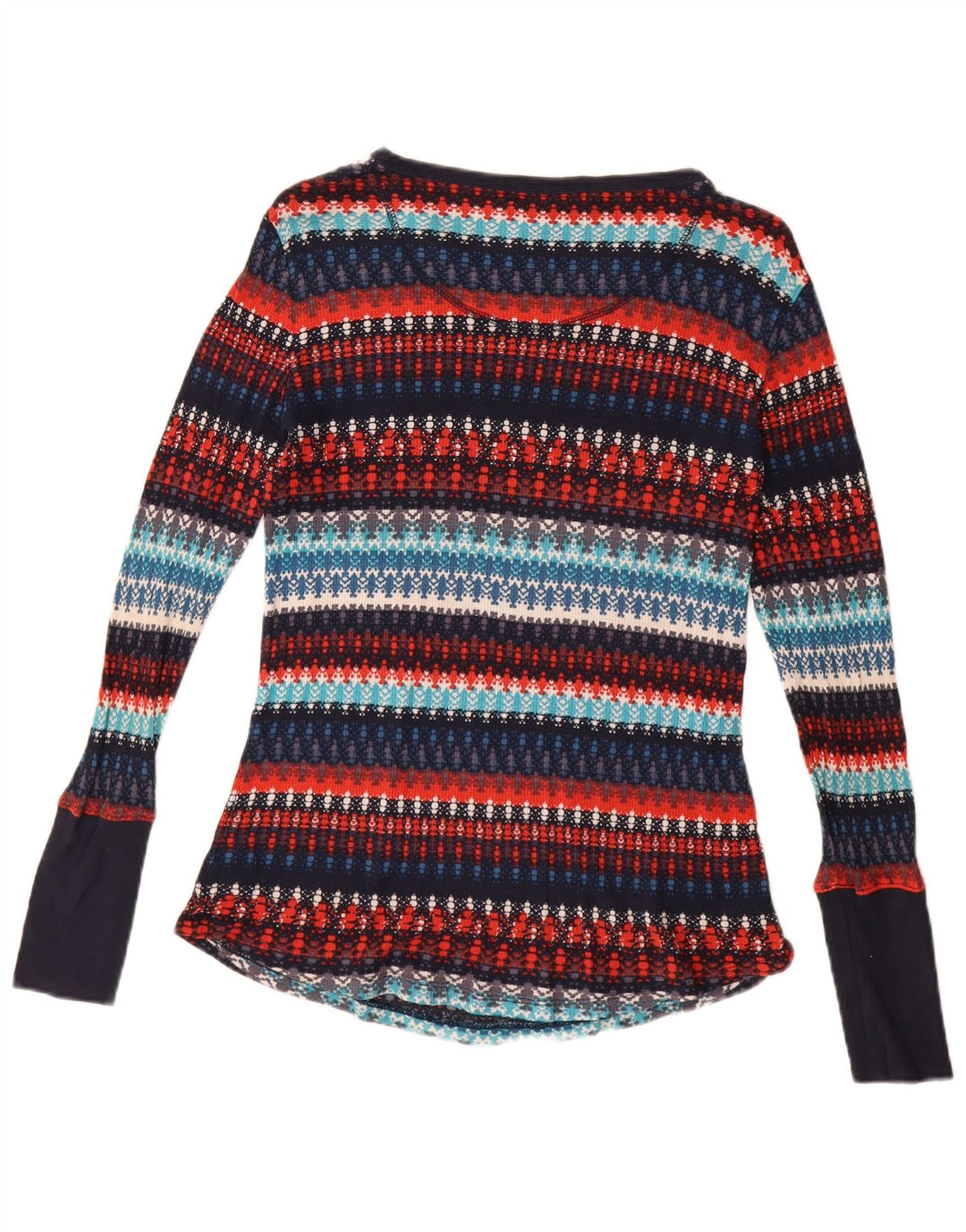 ORVIS Damski sweter z dekoltem w łódkę UK 14, duże, wielokolorowe paski