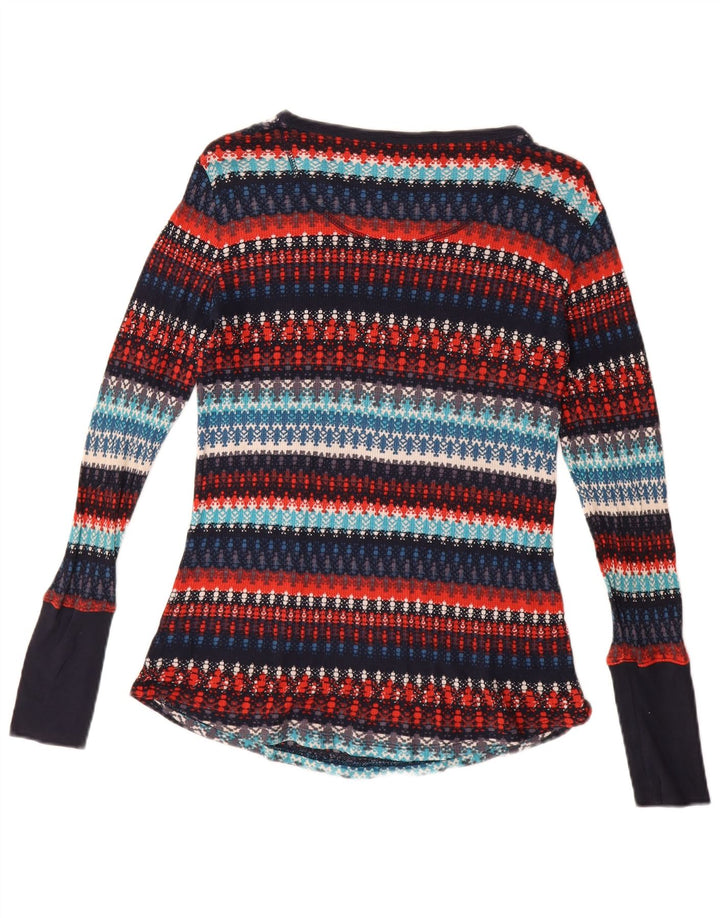 ORVIS Damski sweter z dekoltem w łódkę UK 14, duże, wielokolorowe paski