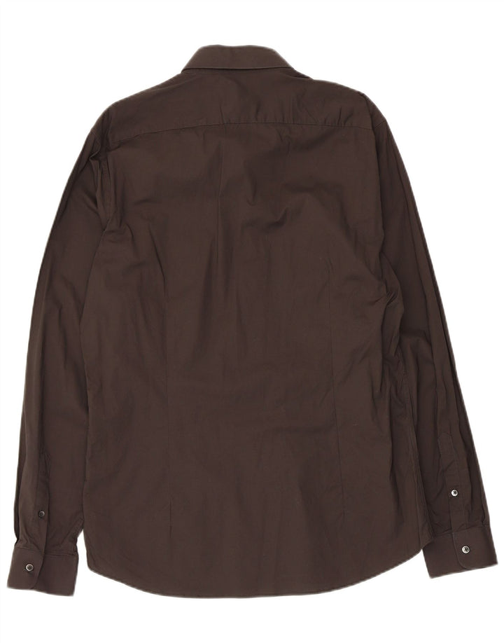 Koszula męska Reiss Slim Fit, duża, czarna, bawełniana