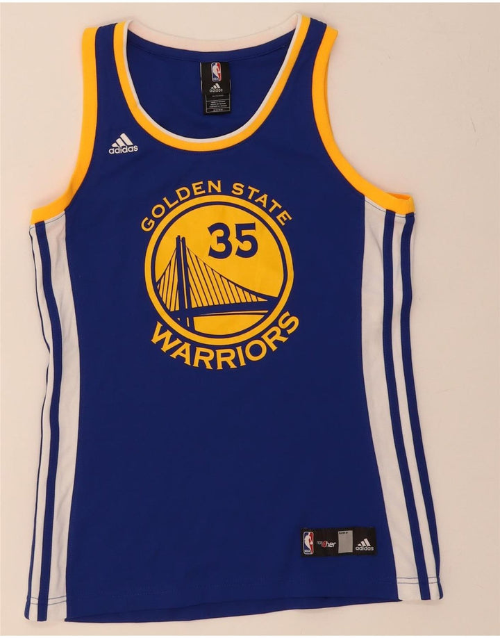 ADIDAS Womens Durant  35 Graphic Vest Top UK 12 Medium Navy Blue Polyester Vintage Adidas and Second-Hand Adidas from Messina Hembry 