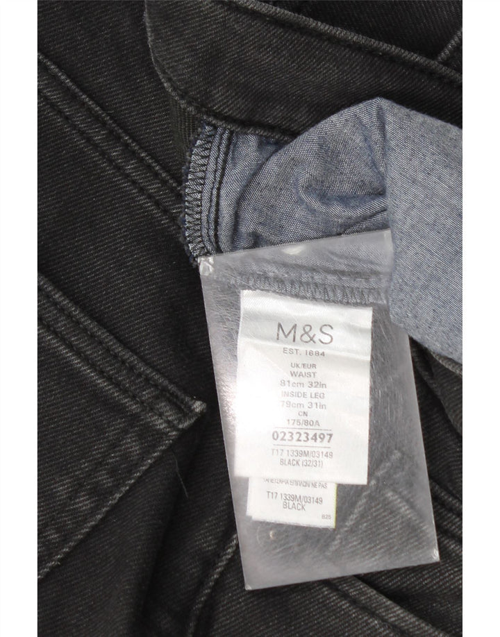 Marks & Spencer Męskie jeansy slim W32 L31 Czarne bawełniane