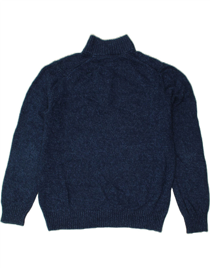 IZOD Mens Button Neck Jumper Sweater Large Navy Blue Cotton Vintage Izod and Second-Hand Izod from Messina Hembry 