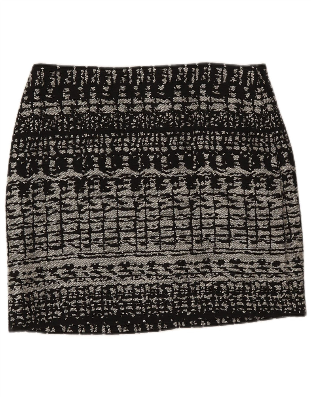 Marks & Spencer Damska spódnica mini UK 12 Medium W31 Czarna geometryczna bawełna