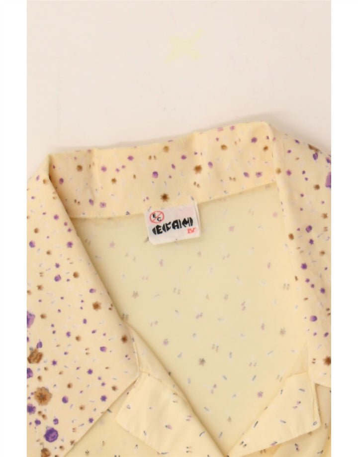VINTAGE Womens Shirt Blouse UK 14 Medium Yellow Spotted Vintage Vintage and Second-Hand Vintage from Messina Hembry 