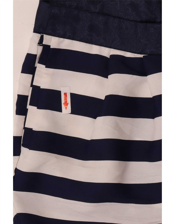 Damskie spodenki chino Zara, małe, W26, granatowe, poliestrowe paski