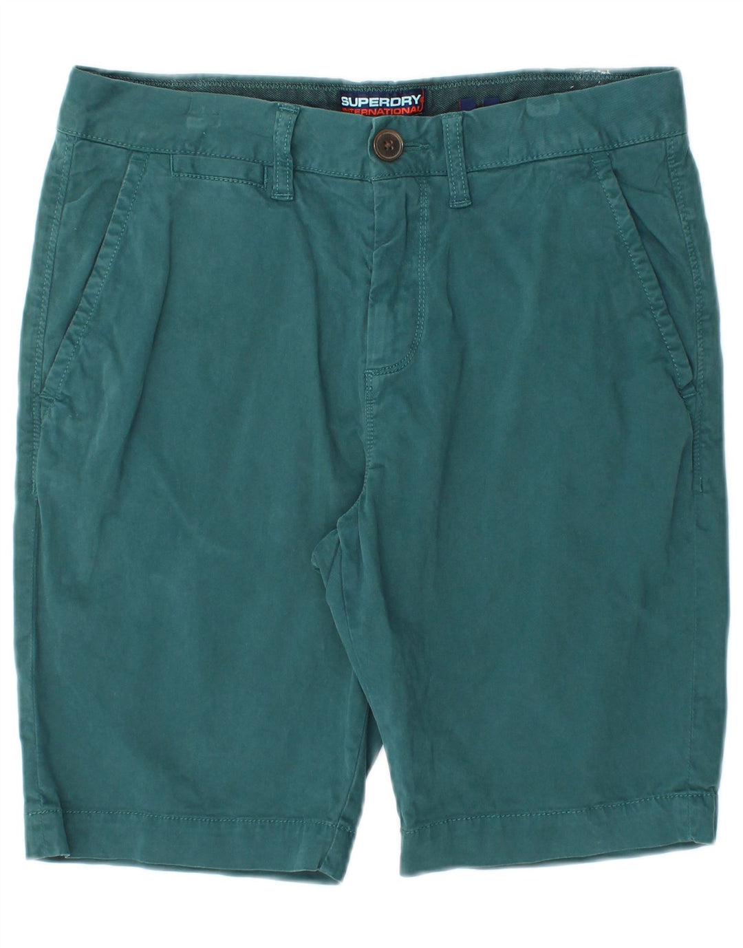 Męskie spodenki Chino Superdry W30 Średnioniebieskie, bawełniane