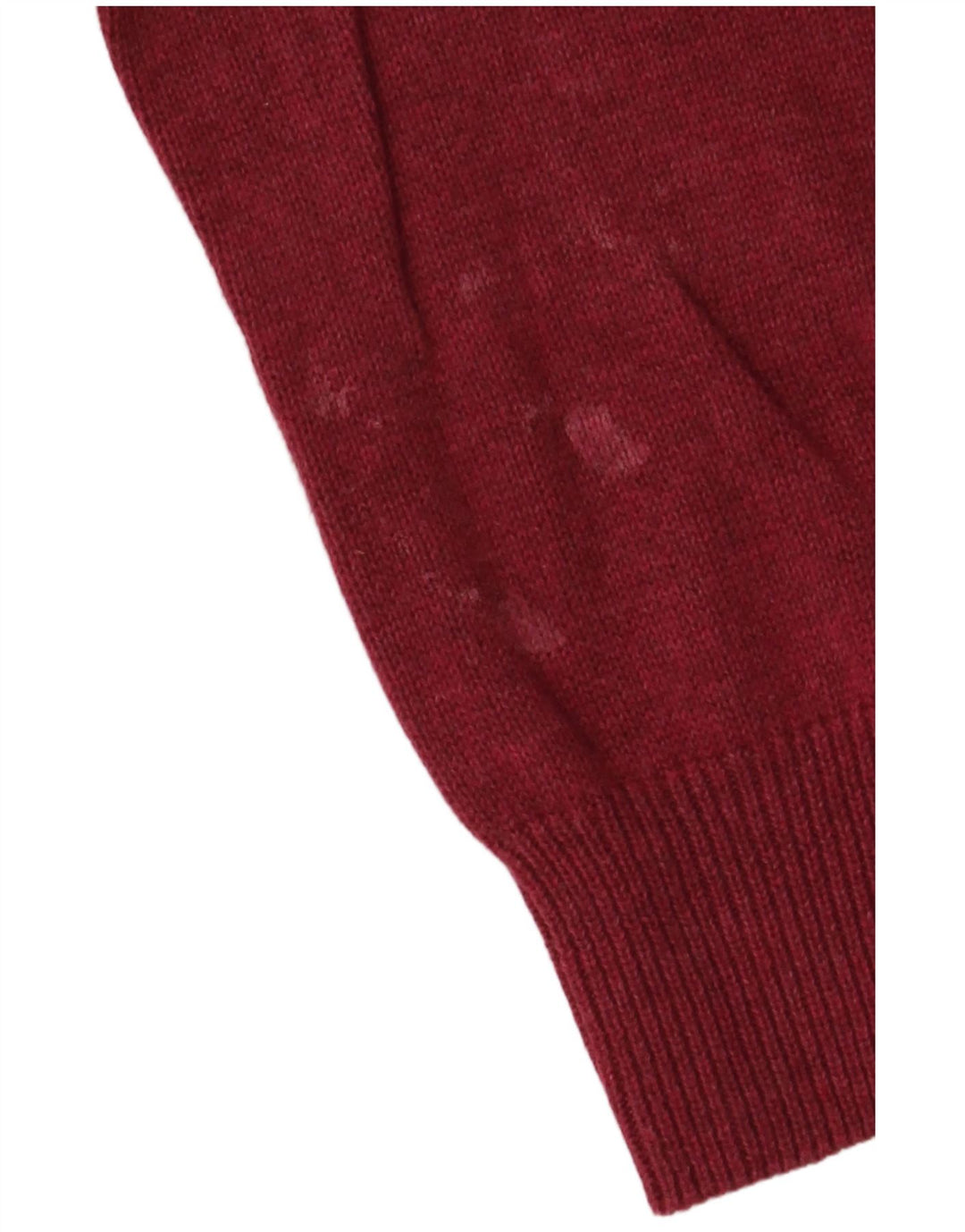 Marks & Spencer Męski sweter z dekoltem w kształcie litery V, średniej wielkości bordowy bawełniany