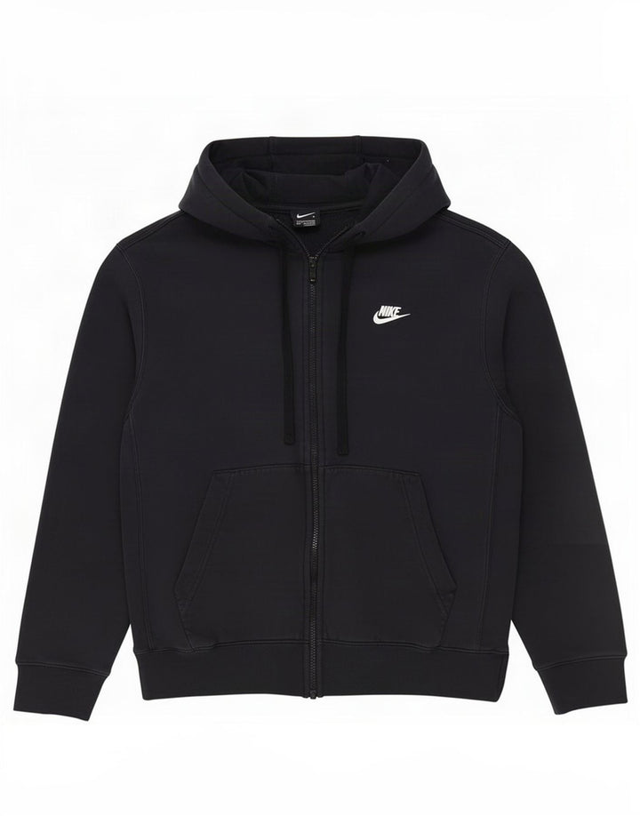 Męski sweter z kapturem i zamkiem błyskawicznym Nike, średni czarny, bawełniany