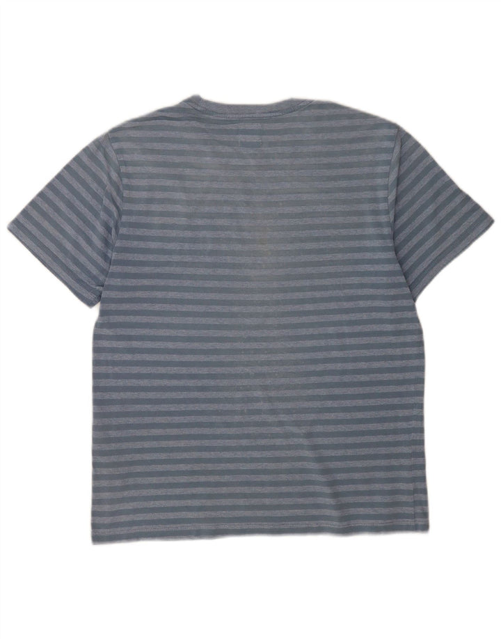 Męski standardowy T-shirt Levi's Top, mały, niebieski, bawełniany w prążki