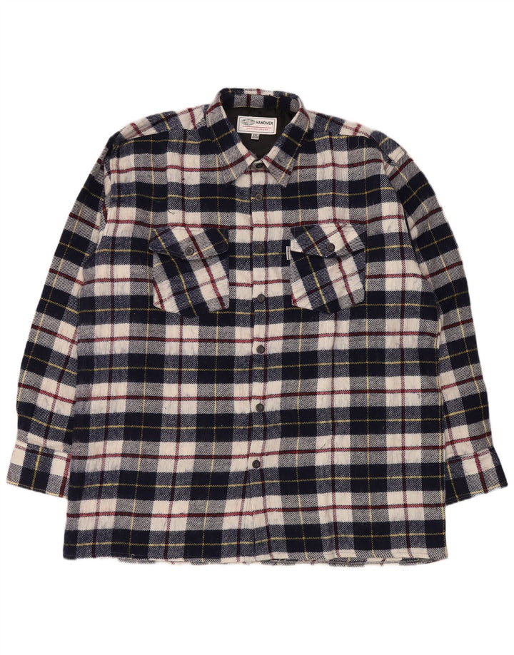 Koszula flanelowa męska Hanover rozmiar 45/46 2XL granatowa kratka akrylowa